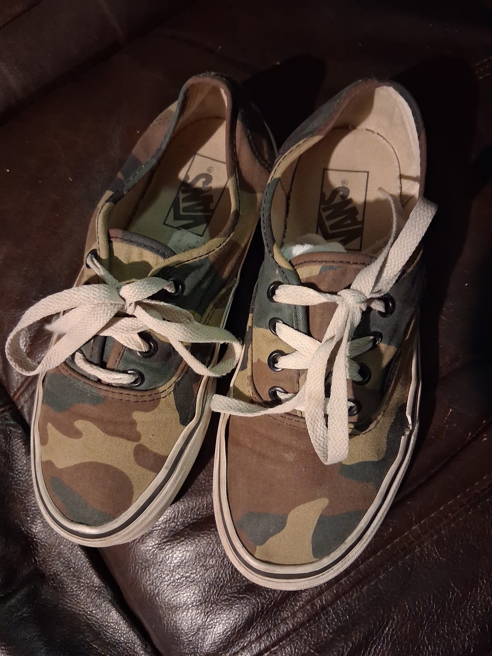 Vans Women's Camo Canvas Lace-Up Sneakers - Olive, Brown, Tan